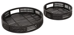 MUST Living Dienblad 'Algarve' Bamboe, Set van 2 stuks, kleur Zwart