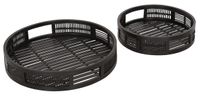 MUST Living Dienblad 'Algarve' Bamboe, Set van 2 stuks, kleur Zwart