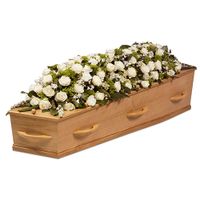 Kistversiering witte rozen - thumbnail