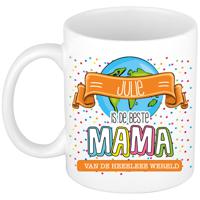 Naam mok mama Julie - wit - de beste - keramiek - 300 ml - Moederdag/verjaardag