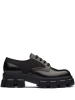 Prada chaussures Monolith en cuir brossé - Noir