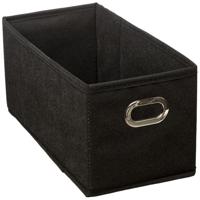 Opbergmand/kastmand - zwart - linnen - 7 liter - 31 x 15 x 15 cm - Opbergbox - Vakkenkast