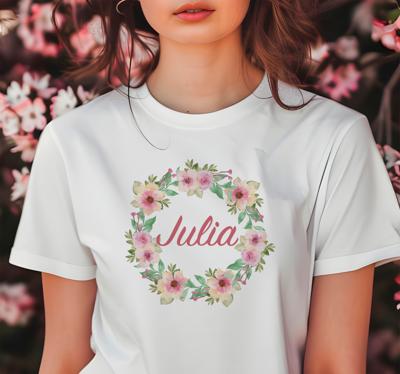 Lente bloemen T-shirt met naam
