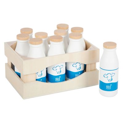 Small Foot houten krat met melkflessen, 12dlg.