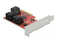 DeLOCK 6 Port SATA PCIe Express x4 card - Low Profile controller - thumbnail