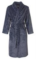 Heren Fleece Badjas - Blue Dots - Warme winter ochtendjas