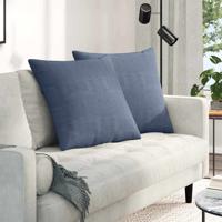 Sofa Kussens 2 pcs Blauw 60 x 60 cm Katoen Stof Sofa Kussens 2 pcs Blauw 60 x 60 cm Katoen Stof
