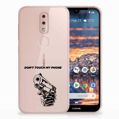 Nokia 4.2 Silicone-hoesje Gun Don't Touch My Phone Nokia 4.2 Silicone-hoesje Gun Don't Touch My Phone
