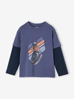 Jongensshirt met dubbele mouwen blauw