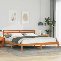 Bedframe met hoofdeinde Bruin 200 x 200 cm Grenenhout