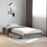 Bedframe met lades bewerkt hout grijs sonoma eiken 90x200 cm