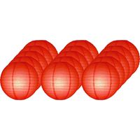 15x Rode lampionnen rond 25 cm   -