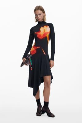 Asymmetrische strakke jurk - BLACK - L