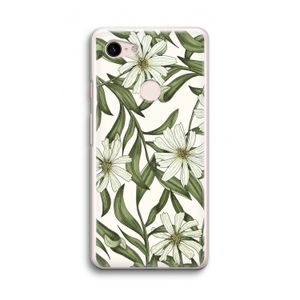 Wit bloemenpatroon: Google Pixel 3 Transparant Hoesje