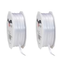 3x Luxe hobby/decoratie witte satijnen sierlinten 0,3 cm/3 mm x 50 meter 3x Luxe hobby/decoratie witte satijnen sierlinten 0,3 cm/3 mm x 50 meter