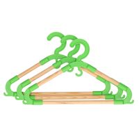 Storage Solutions kledinghangers voor kinderen - set van 3x - kunststof/hout - groen - thumbnail