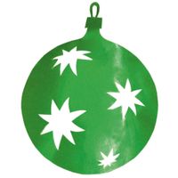 Kerstbal hangdecoratie groen 30 cm van karton - thumbnail