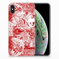 Silicone Back Case Apple iPhone Xs Max Angel Skull Rood
