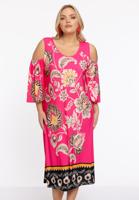 Yoek Jurk met cut-out ZARIA | Roze | Maat 46/48 Yoek Jurk met cut-out ZARIA | Roze | Maat 46/48