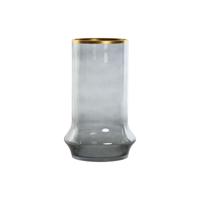 Kaarshouder Home ESPRIT Blauw Gouden Kristal 21 x 21 x 35 cm