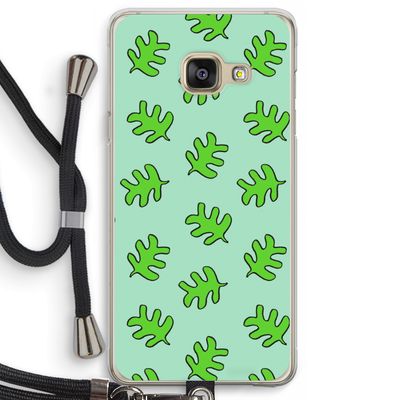 Groene blaadjes: Samsung Galaxy A3 (2016) Transparant Hoesje met koord