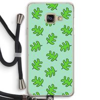 Groene blaadjes: Samsung Galaxy A3 (2016) Transparant Hoesje met koord