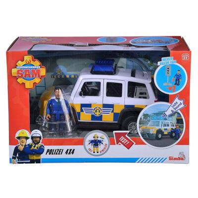 Simba Brandweerman sam politie auto 4x4 met figuur