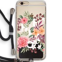 Hello in flowers: iPhone 6 PLUS / 6S PLUS Transparant Hoesje met koord