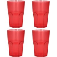 Drinkbekers - 8x - onbreekbaar kunststof - rood - 430 ml