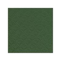 Servet Luxe - 16x - 3-laags - met schub patroon - donker groen - 33 x 33 cm