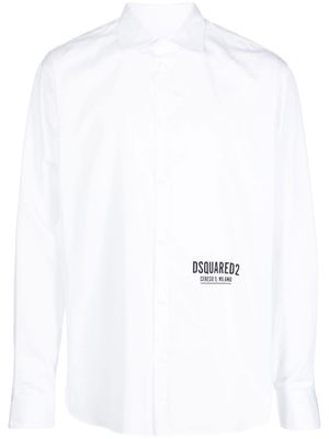 DSQUARED2 chemise à logo imprimé - Blanc