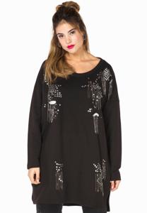 Yoek Sweater mets | Zwart | Maat 50/52