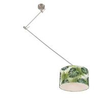 QAZQA Moderne hanglamp staal met leaf kap 35 cm - Blitz - thumbnail