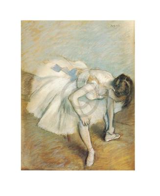 Kunstdruk Edgar Degas - Danseuse nouant son brodequin 24x30cm
