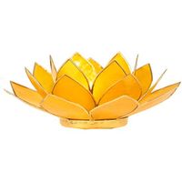 Lotus Sfeerlicht Geel 3e Chakra Goudrand - thumbnail