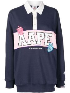 AAPE BY *A BATHING APE® sweat à logo imprimé - Bleu