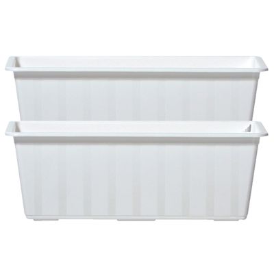 2x Witte kunststof Agro plantenbakken/bloembakken 40 cm