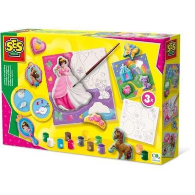 Boetseren en schilderen - Doeken voor het schilderen van prinsessen 3x - Creatieve hobby's - SES CREATIVE - Maak 3 prinsessenschilderijen.