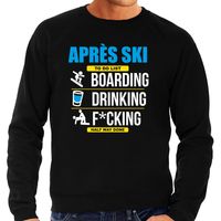 Apres ski trui to do list snowboarden zwart heren - Wintersport sweater - Foute apres ski outfit - thumbnail
