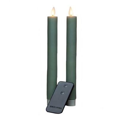 Led dinerkaarsen - 2x st - jade groen - 23 cm - bewegende vlam - warm jade groen licht Led dinerkaarsen - 2x st - jade groen - 23 cm - bewegende vlam - warm jade groen licht