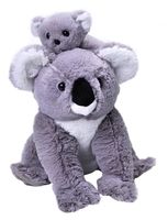 Pluche grijze koala beer met baby knuffel 38 cm   - - thumbnail