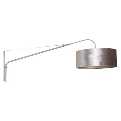 Steinhauer WandlampElegant Classy 50cm RVS met taupe velourse kap - 8131ST