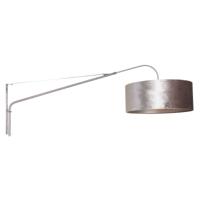 Steinhauer WandlampElegant Classy 50cm RVS met taupe velourse kap - 8131ST