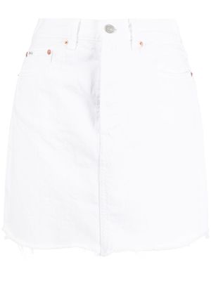 Polo Ralph Lauren jupe en jean à bords francs - Blanc