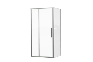 Luca Varess Morano douchecabine met draaideur en 2 vaste zijwanden 100 x 80 cm helder glas glans chroom profiel