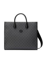 Gucci sac cabas GG Supreme en cuir - Noir - thumbnail