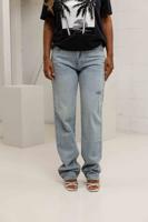 Unique The Label Remi Mid Waist Jeans Dames Lichtblauw - Maat 32 - Kleur: Lichtblauw | Soccerfanshop