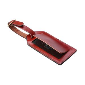 H.J. de Rooy Bagagelabel Echt Leer Chestnut