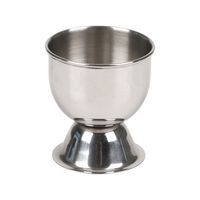 Eierdopjes - zilver - RVS /metaal - set 2x stuks - Dia 5 cm - brede onderzijde Eierdopjes - zilver - RVS /metaal - set 2x stuks - Dia 5 cm - brede onderzijde