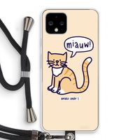 Miauw: Pixel 4 Transparant Hoesje met koord